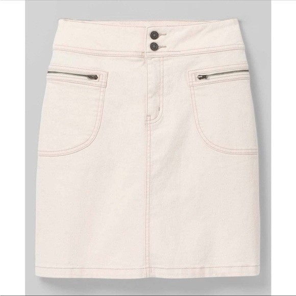 Prana Broadway Skirt Stretch Denim Natural Zip Pockets Size 6 NEW MSRP $79.00 - Picture 3 of 5
